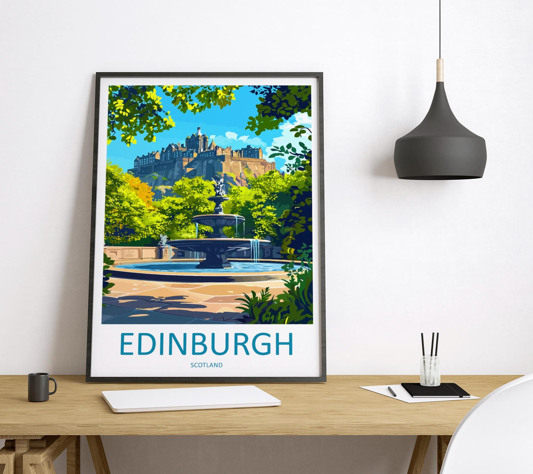 Edinburgh Travel Print Scotland Wall Art City Poster Historic Decor Gift for Castle Lover Scottish Landscape Architecture Art