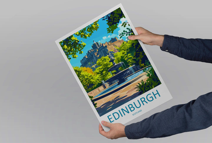 Edinburgh Travel Print Scotland Wall Art City Poster Historic Decor Gift for Castle Lover Scottish Landscape Architecture Art