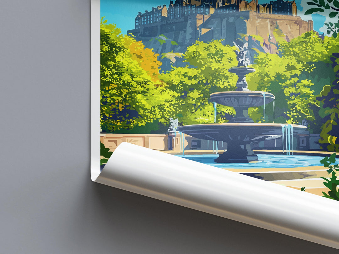 Edinburgh Travel Print Scotland Wall Art City Poster Historic Decor Gift for Castle Lover Scottish Landscape Architecture Art