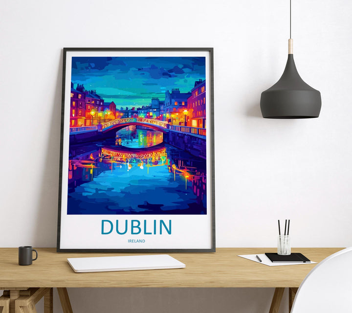 Dublin Travel Print Ireland Wall Art City Poster Historic Decor Gift for Culture Lover Irish Architecture Landscape Art Print