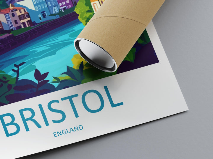 Bristol Travel Print UK Wall Art Cityscape Poster Harbour Decor Gift for Urban Explorer Street Art Architecture Art Print