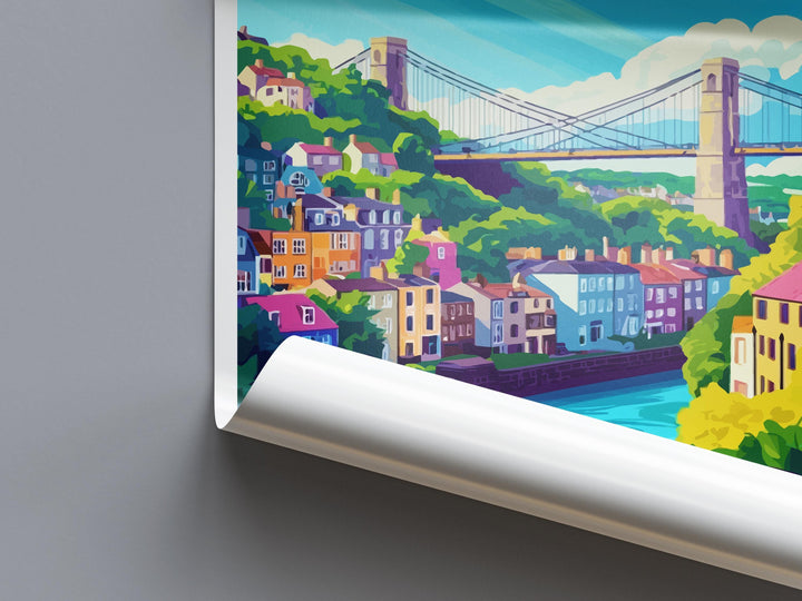 Bristol Travel Print UK Wall Art Cityscape Poster Harbour Decor Gift for Urban Explorer Street Art Architecture Art Print