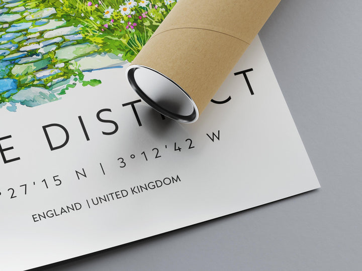 Lake District Watercolor Poster Lake District Travel Print Lake District Wall Art Lake District Painting UK Nature Decor