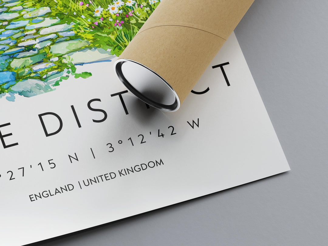 Lake District Watercolor Poster Lake District Travel Print Lake District Wall Art Lake District Painting UK Nature Decor