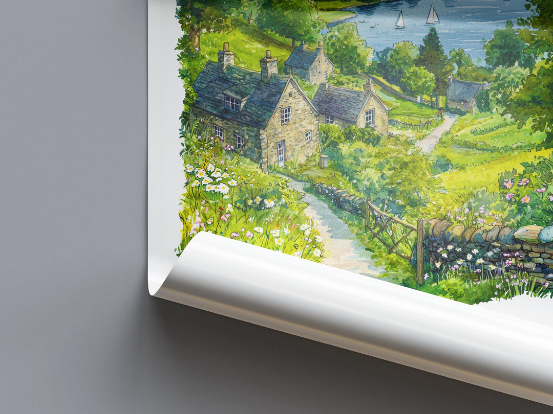 Windermere Watercolor Poster Windermere Travel Print Windermere Wall Art Windermere Lake Painting Windermere Souvenir UK Decor