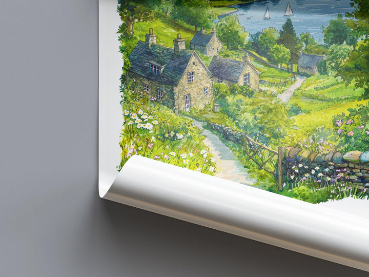 Windermere Watercolor Poster Windermere Travel Print Windermere Wall Art Windermere Lake Painting Windermere Souvenir UK Decor