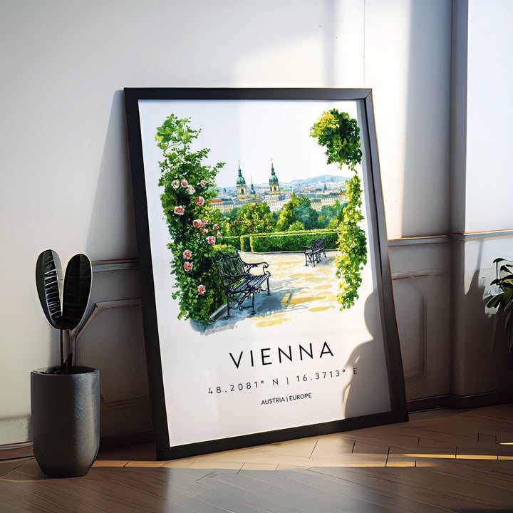 Vienna Watercolor Poster Vienna Travel Print Vienna Wall Art Vienna Cityscape Painting Vienna Souvenir Austria Decor