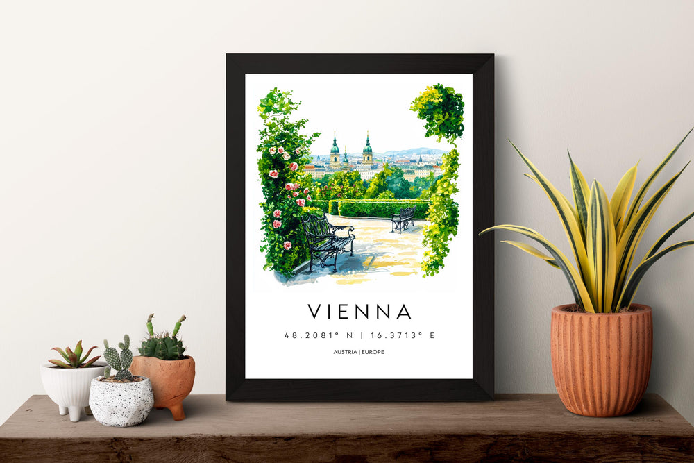 Vienna Watercolor Poster Vienna Travel Print Vienna Wall Art Vienna Cityscape Painting Vienna Souvenir Austria Decor