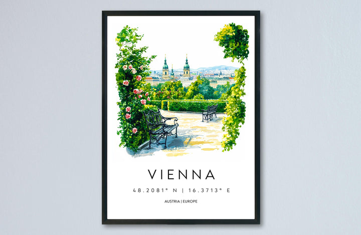 Vienna Watercolor Poster Vienna Travel Print Vienna Wall Art Vienna Cityscape Painting Vienna Souvenir Austria Decor
