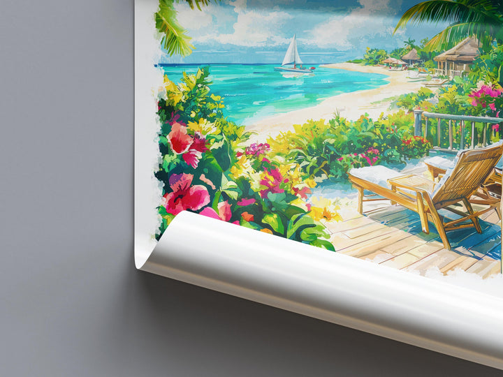 Turks and Caicos Watercolor Poster Turks and Caicos Travel Print Turks and Caicos Wall Art Turks and Caicos Painting Island Souvenir Decor