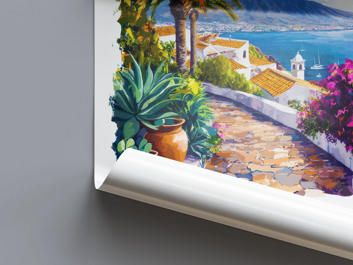 Tenerife Watercolor Poster Tenerife Travel Print Tenerife Wall Art Tenerife Landscape Painting Tenerife Souvenir Spain Island Decor
