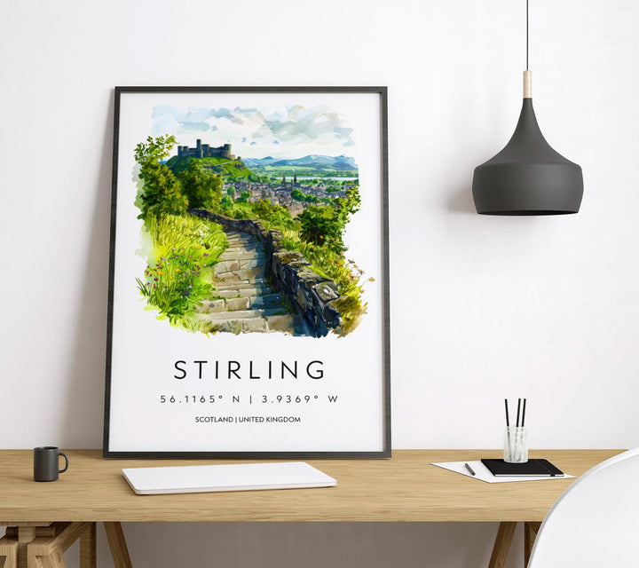 Stirling Castle Watercolor Poster Stirling Castle Travel Print Stirling Castle Wall Art Stirling Castle Painting Scotland Souvenir Decor