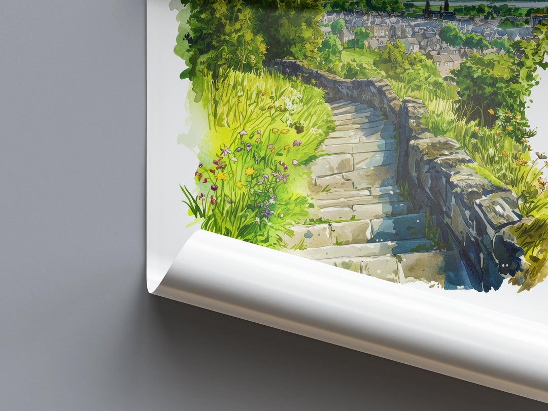 Stirling Castle Watercolor Poster Stirling Castle Travel Print Stirling Castle Wall Art Stirling Castle Painting Scotland Souvenir Decor