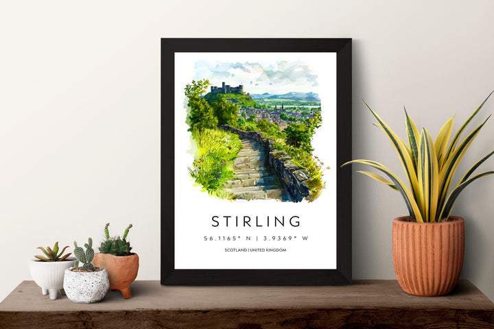 Stirling Castle Watercolor Poster Stirling Castle Travel Print Stirling Castle Wall Art Stirling Castle Painting Scotland Souvenir Decor