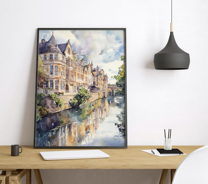Bath Watercolor Poster Bath Travel Print Bath Wall Art Bath Cityscape Painting Bath Souvenir England Decor