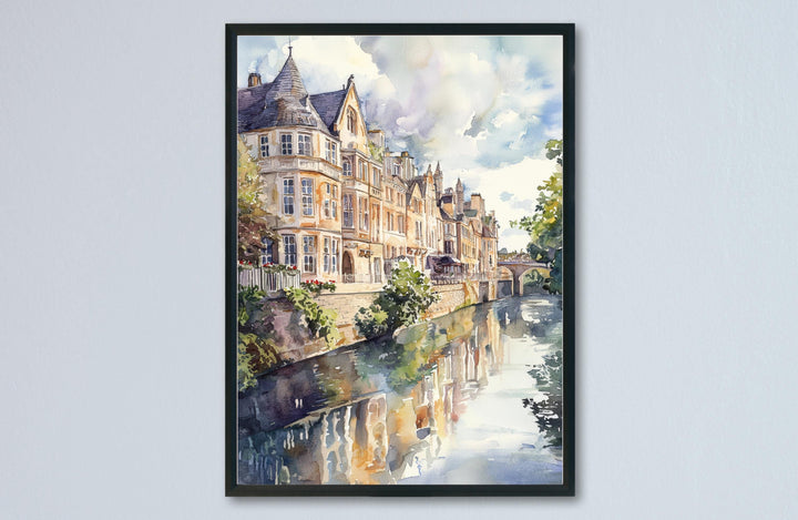 Bath Watercolor Poster Bath Travel Print Bath Wall Art Bath Cityscape Painting Bath Souvenir England Decor