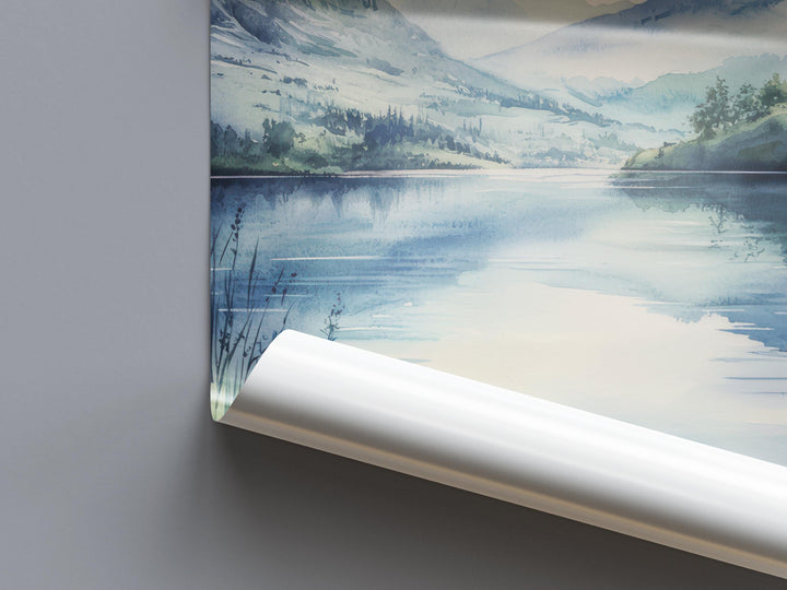 Lake District Watercolor Poster Lake District Travel Print Lake District Wall Art Lake District Landscape Painting Lake District Souvenir UK
