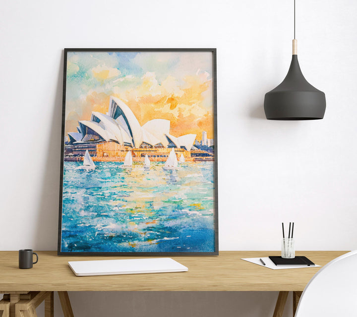 Sydney Opera House Watercolor Poster Sydney Opera House Travel Print Sydney Opera House Wall Art Sydney Opera House Painting Australia