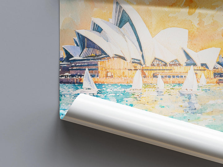 Sydney Opera House Watercolor Poster Sydney Opera House Travel Print Sydney Opera House Wall Art Sydney Opera House Painting Australia