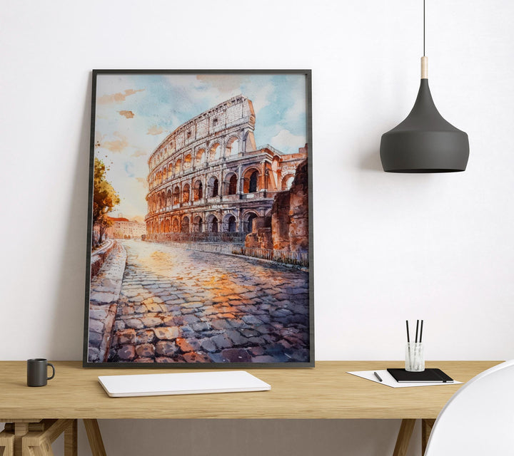Rome Watercolor Poster Rome Travel Print Rome Wall Art Rome Cityscape Painting Rome Souvenir Italy Decor
