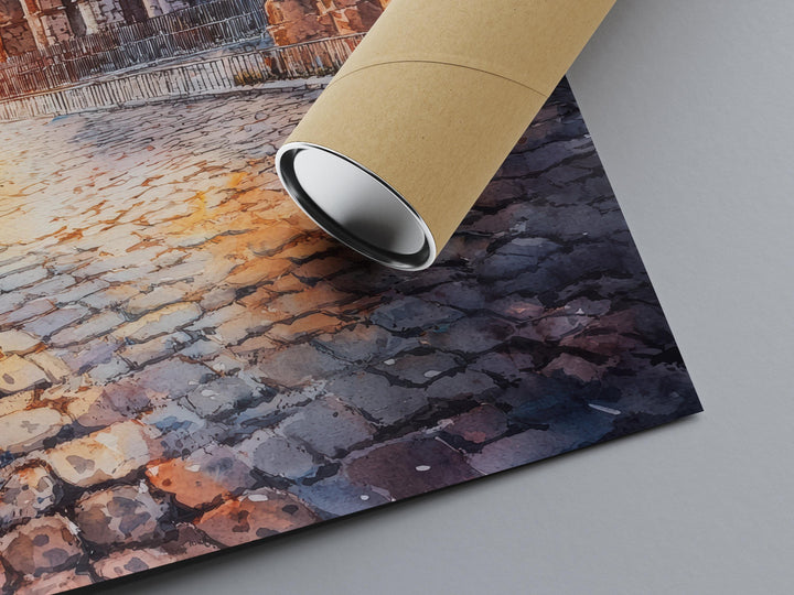 Rome Watercolor Poster Rome Travel Print Rome Wall Art Rome Cityscape Painting Rome Souvenir Italy Decor