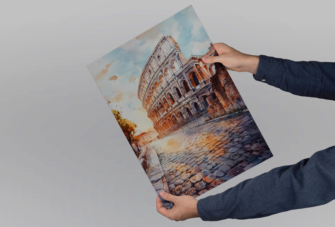 Rome Watercolor Poster Rome Travel Print Rome Wall Art Rome Cityscape Painting Rome Souvenir Italy Decor