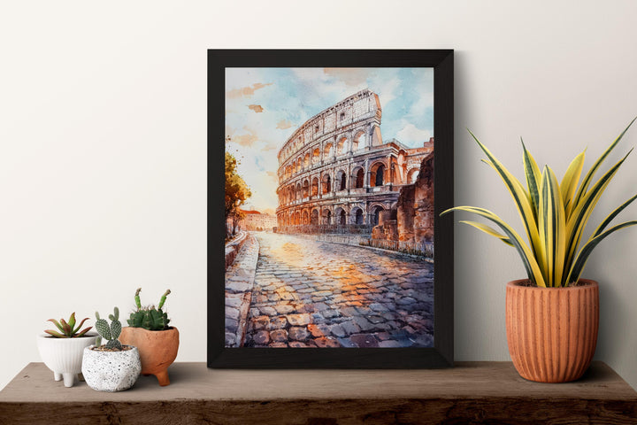 Rome Watercolor Poster Rome Travel Print Rome Wall Art Rome Cityscape Painting Rome Souvenir Italy Decor