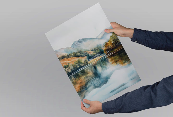 Lake District Watercolor Poster Lake District Travel Print Lake District Wall Art Lake District Painting Lake District Souvenir UK Decor