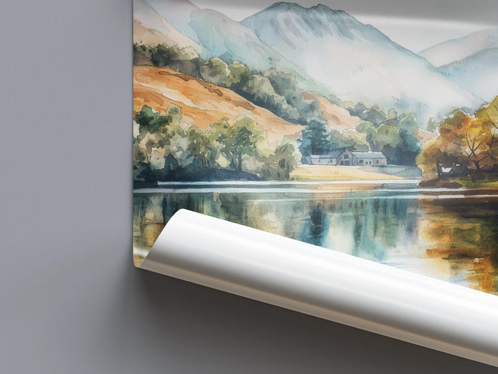 Lake District Watercolor Poster Lake District Travel Print Lake District Wall Art Lake District Painting Lake District Souvenir UK Decor