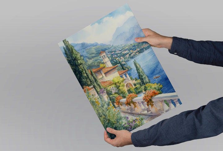 Lake Como Watercolor Poster Lake Como Travel Print Lake Como Wall Art Lake Como Painting Lake Como Souvenir Italy Decor