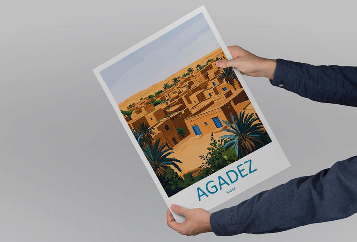 Agadez Travel Print Agadez Wall Decor Niger Agadez Art Agadez Wall Art Africa Poster Gift for Desert and Culture Lovers Agadez Poster Art