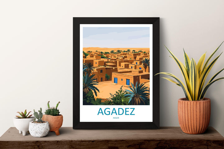Agadez Travel Print Agadez Wall Decor Niger Agadez Art Agadez Wall Art Africa Poster Gift for Desert and Culture Lovers Agadez Poster Art