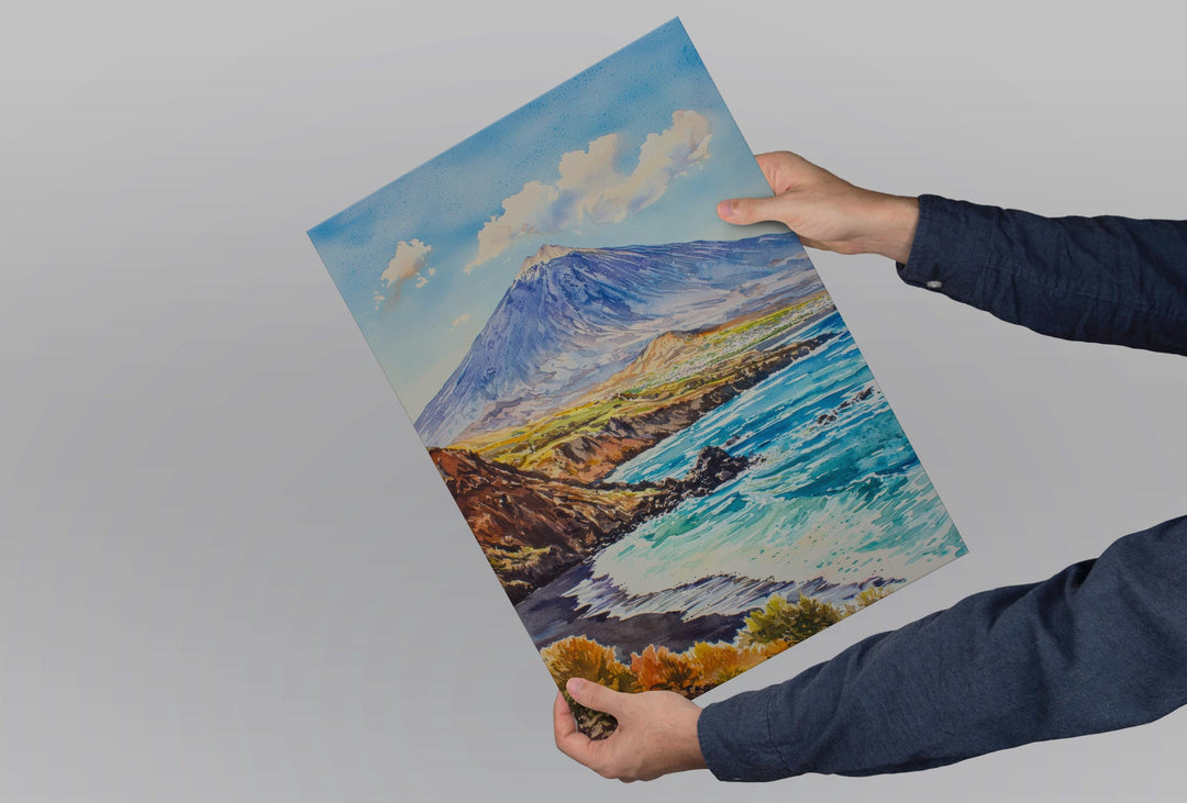 Tenerife Watercolor Poster Tenerife Travel Print Tenerife Wall Art Tenerife Landscape Painting Tenerife Souvenir Spain Decor