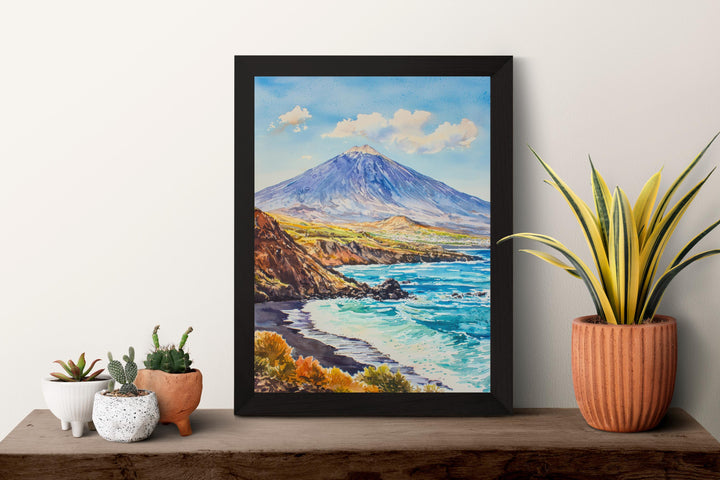 Tenerife Watercolor Poster Tenerife Travel Print Tenerife Wall Art Tenerife Landscape Painting Tenerife Souvenir Spain Decor