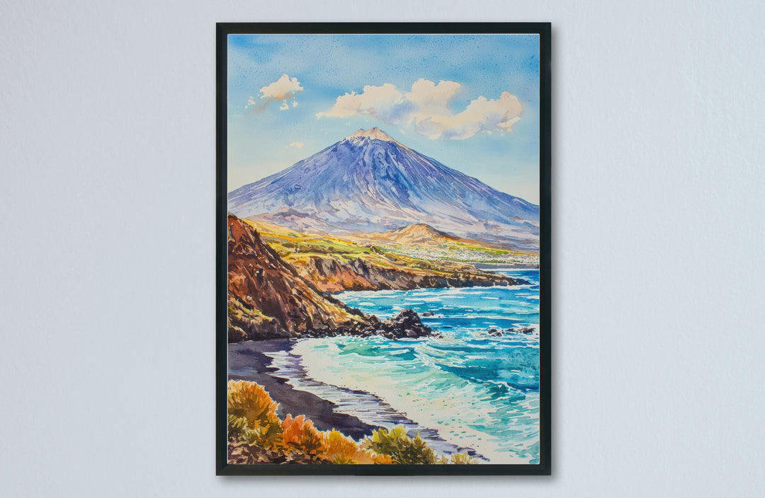 Tenerife Watercolor Poster Tenerife Travel Print Tenerife Wall Art Tenerife Landscape Painting Tenerife Souvenir Spain Decor