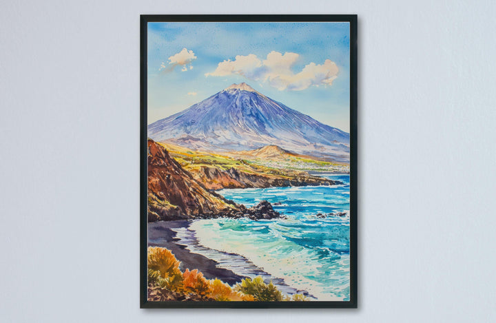 Tenerife Watercolor Poster Tenerife Travel Print Tenerife Wall Art Tenerife Landscape Painting Tenerife Souvenir Spain Decor
