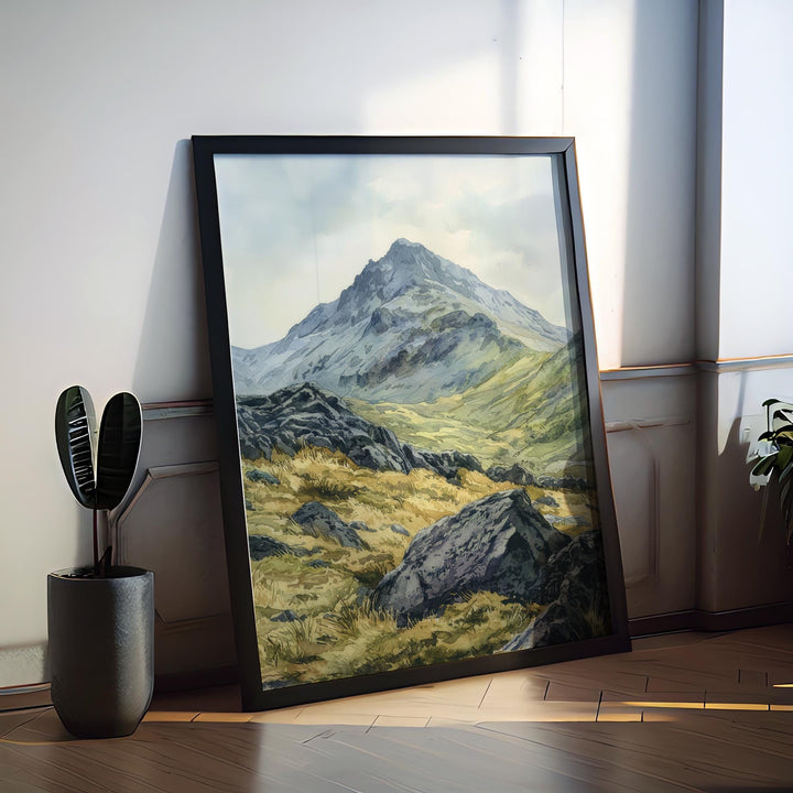 Scafell Pike Watercolor Poster Scafell Pike Travel Print Scafell Pike Wall Art Scafell Pike Souvenir Lake District Decor