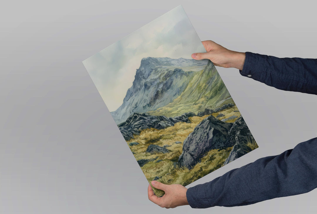 Scafell Pike Watercolor Poster Scafell Pike Travel Print Scafell Pike Wall Art Scafell Pike Souvenir Lake District Decor