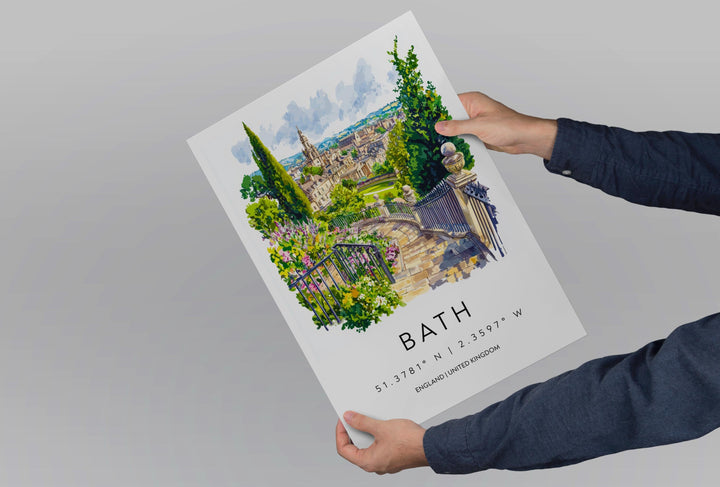 Bath Watercolor Poster Bath Travel Print Bath Wall Art Bath Cityscape Painting Bath Souvenir Architecture UK Decor