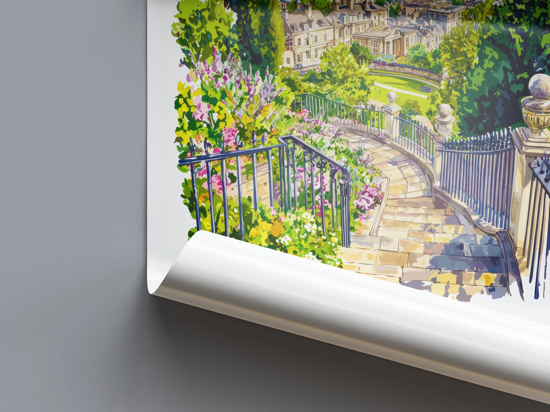 Bath Watercolor Poster Bath Travel Print Bath Wall Art Bath Cityscape Painting Bath Souvenir Architecture UK Decor