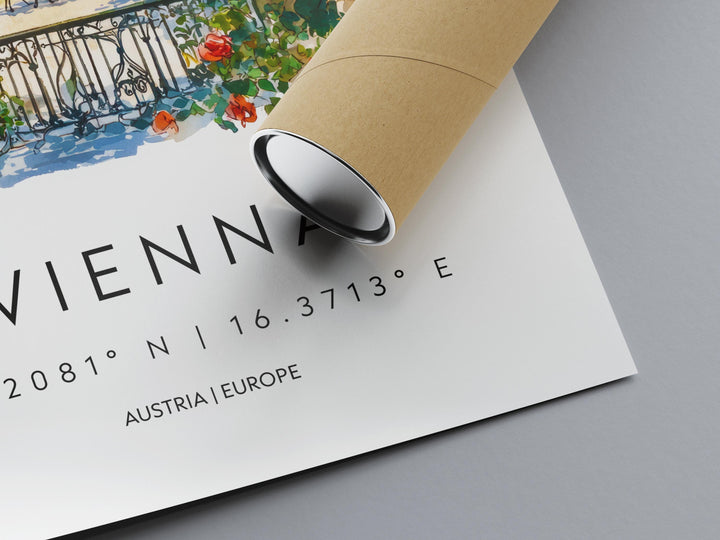 Vienna Watercolor Poster Vienna Travel Print Vienna Wall Art Vienna Cityscape Painting Vienna Souvenir Austria Decor