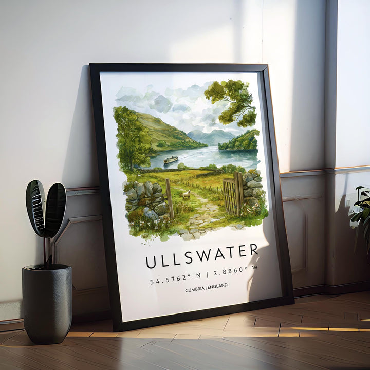 Ullswater Watercolor Poster Ullswater Travel Print Ullswater Wall Art Lake District Painting Ullswater Souvenir UK Decor