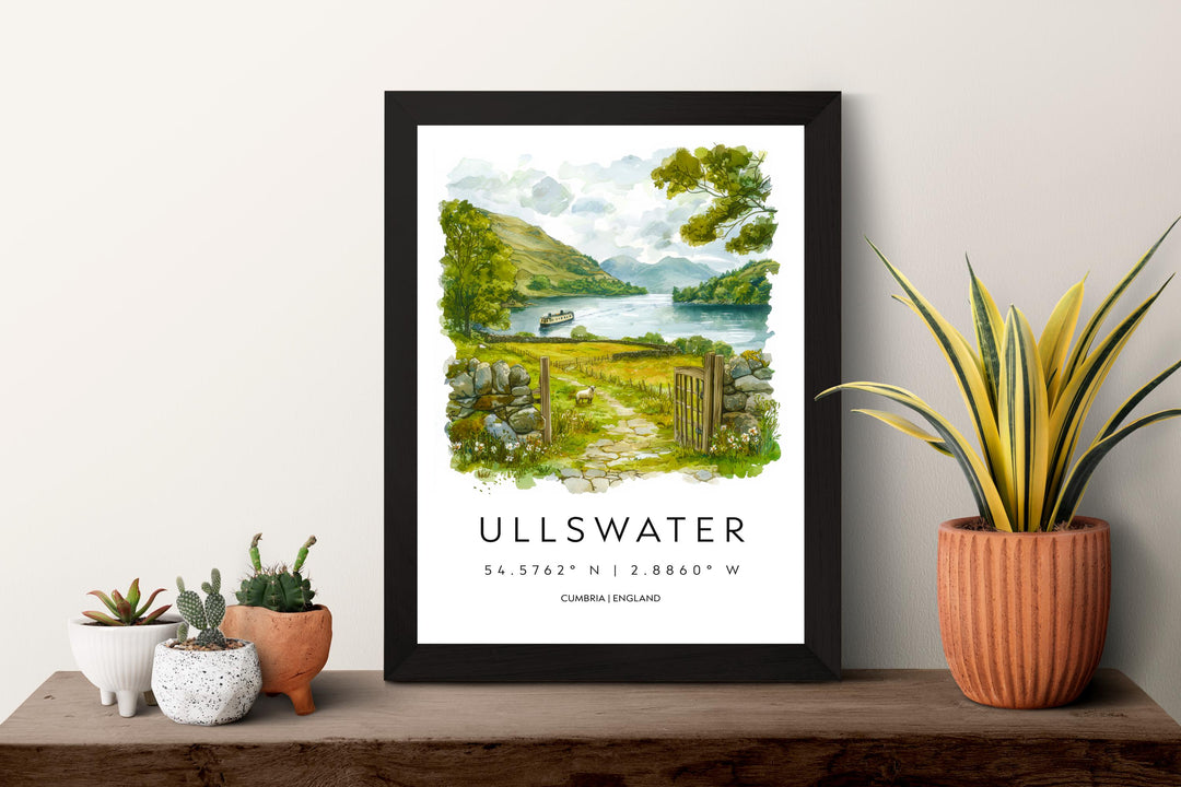 Ullswater Watercolor Poster Ullswater Travel Print Ullswater Wall Art Lake District Painting Ullswater Souvenir UK Decor