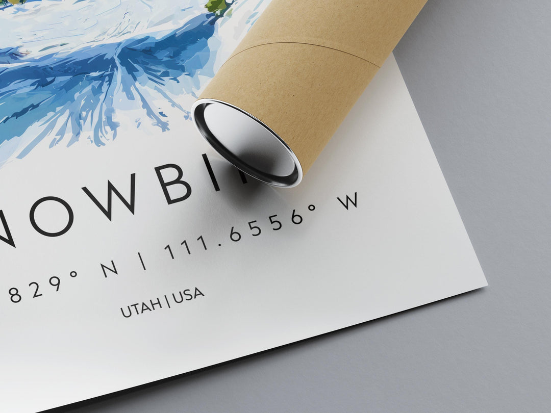 Snowbird Watercolor Poster Snowbird Travel Print Snowbird Wall Art Snowbird Ski Resort Painting Utah Mountain Decor