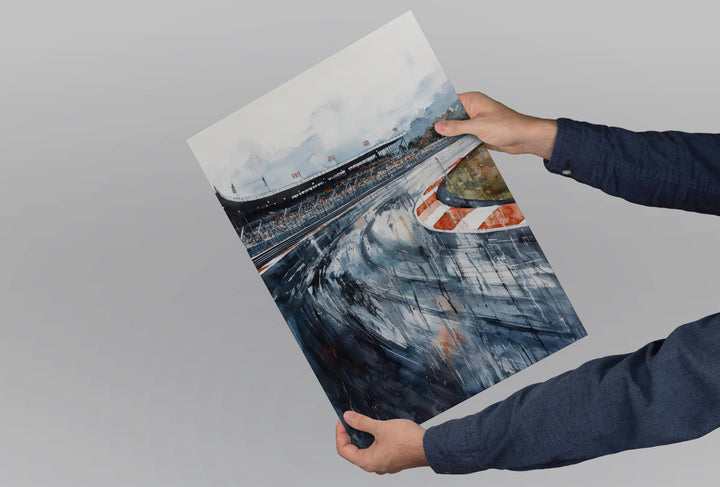Silverstone Watercolor Poster Silverstone Travel Print Racing Circuit Wall Art Motorsport Painting UK Track Decor