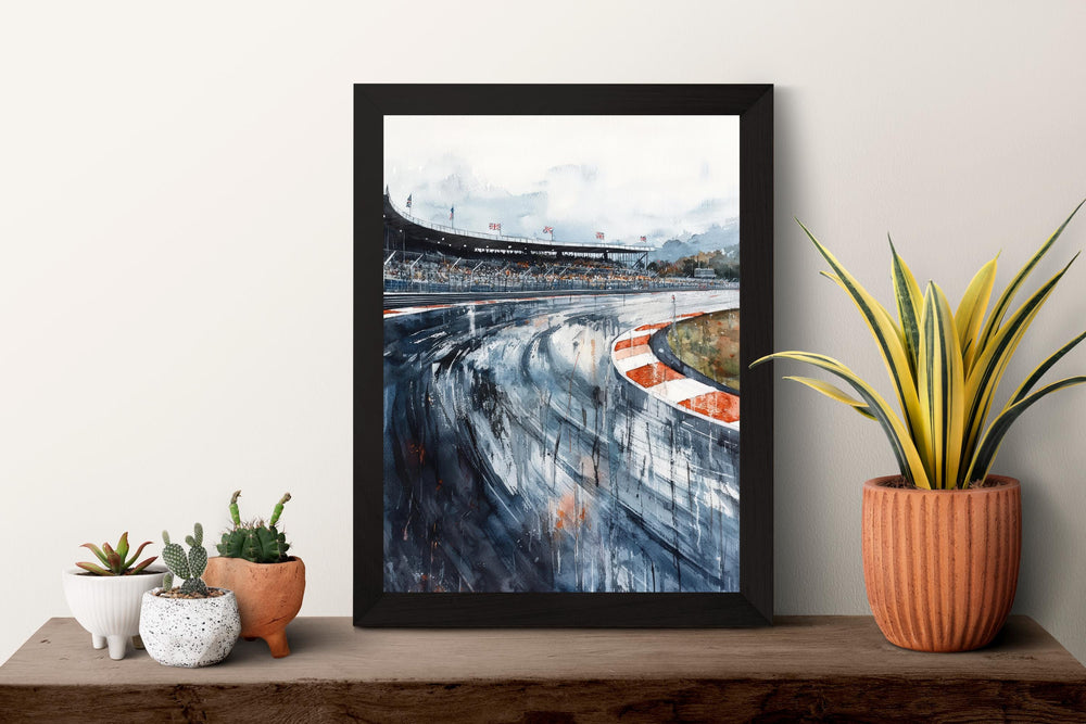 Silverstone Watercolor Poster Silverstone Travel Print Racing Circuit Wall Art Motorsport Painting UK Track Decor