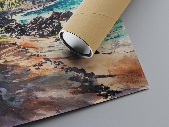 Maui Watercolor Poster Maui Travel Print Maui Wall Art Hawaii Island Painting Maui Souvenir Tropical Beach Decor