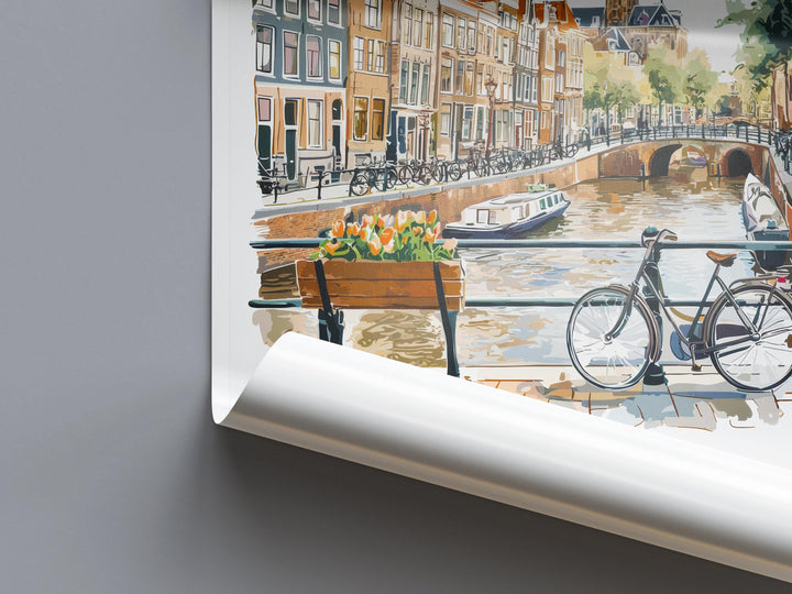 Amsterdam Watercolor Poster Amsterdam Travel Print Amsterdam Wall Art Amsterdam Cityscape Painting Amsterdam Souvenir Decor