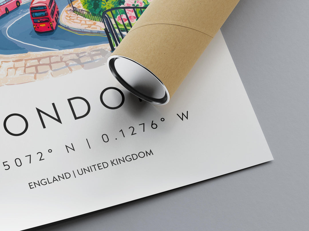London Watercolor Poster London Travel Print London Wall Art London Cityscape Painting London Souvenir UK Decor