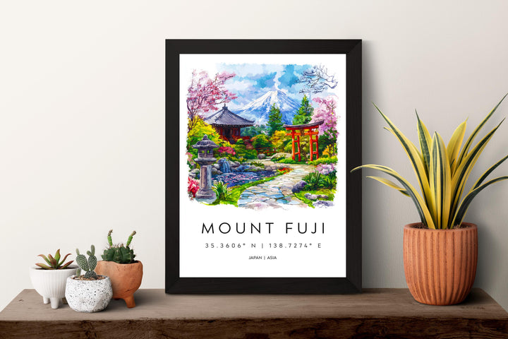 Mount Fuji Watercolor Poster Mount Fuji Travel Print Mount Fuji Wall Art Mount Fuji Painting Japan Souvenir Decor